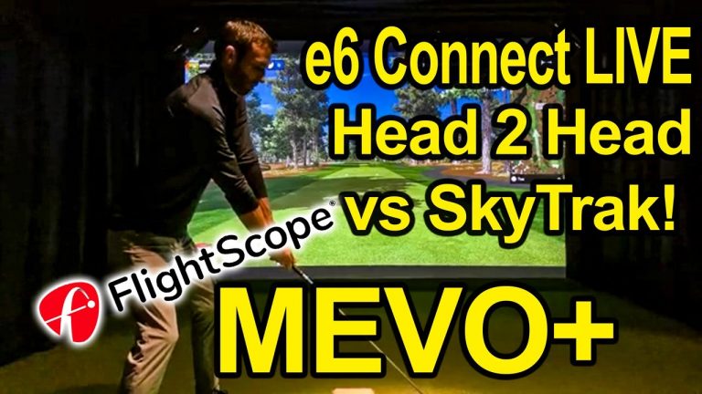 e6 Connect Golf Simulator Match Play Live – Flightscope Mevo+ vs SkyTrak