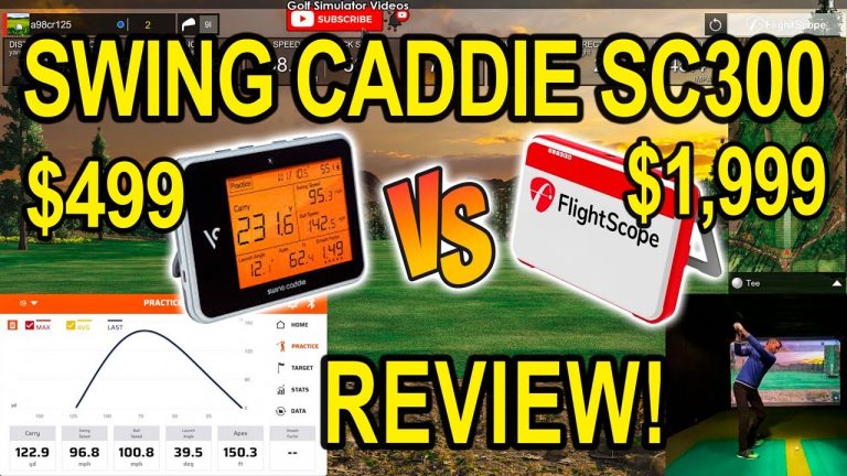 Swing Caddie SC300  – INDOOR Review & Unboxing vs Flightscope Mevo+