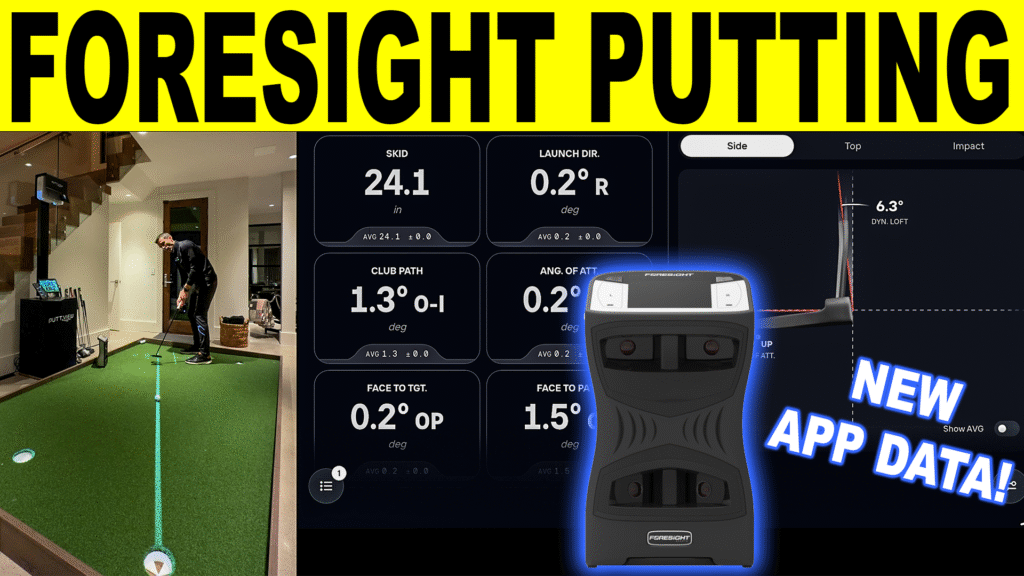 home golf simulator, golf simulator, foresight golf simulator, foresight sports golf simulator, foresight app, GCQuad, QuadMAX, putting analysis, putting metrics, skid distance, time to full roll